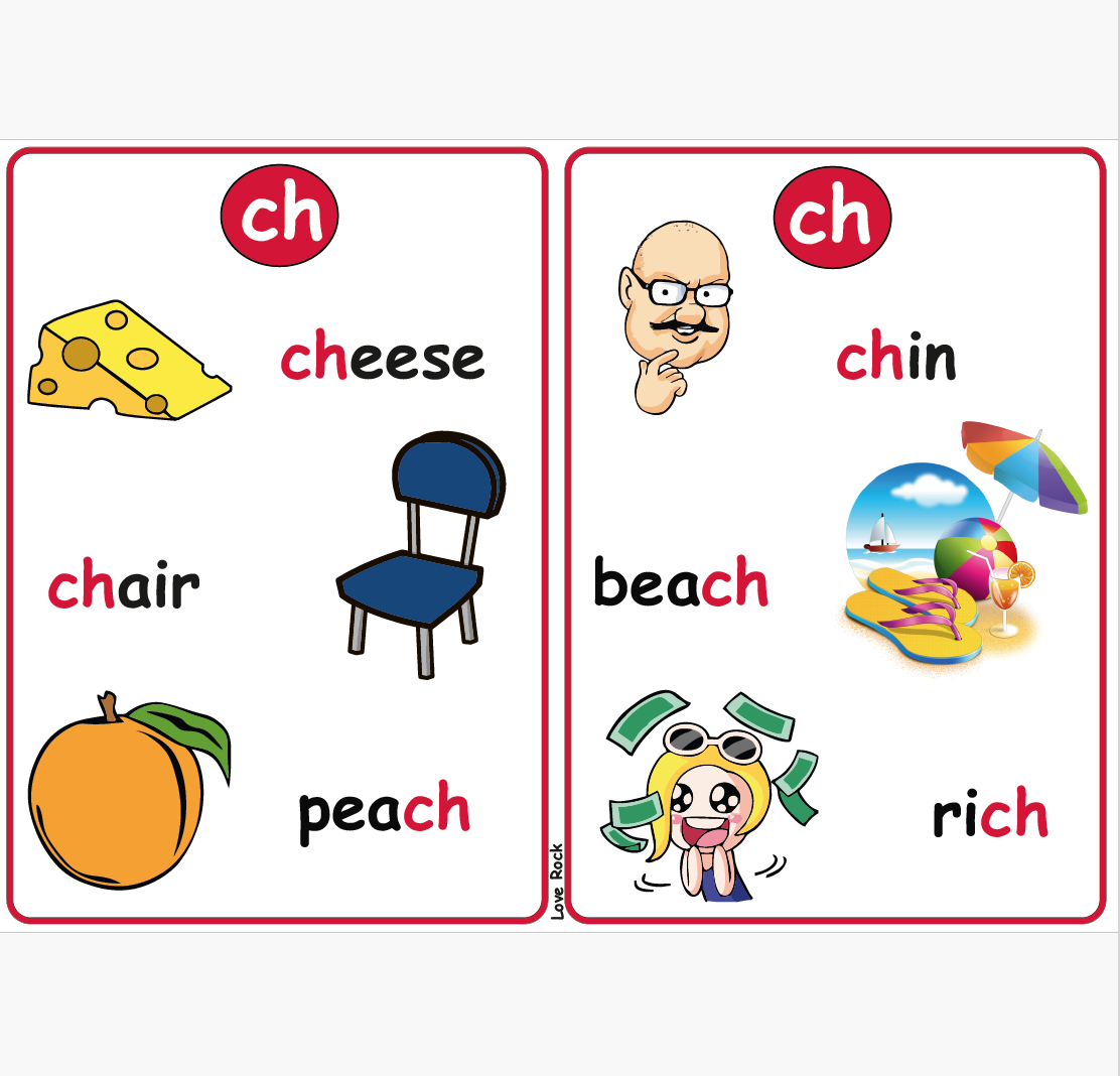 Digraphs Card golden times for kids